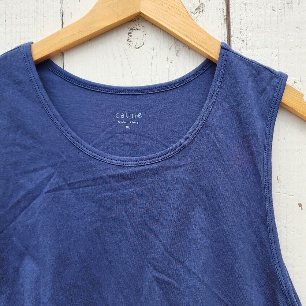 Johnny Was Calme Scoop Neck Tank Top Blue Size XL NEW - Picture 5 of 7